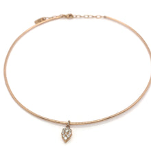 Load image into Gallery viewer, Choker with Diamond Accented Leaf Motif in 14k
