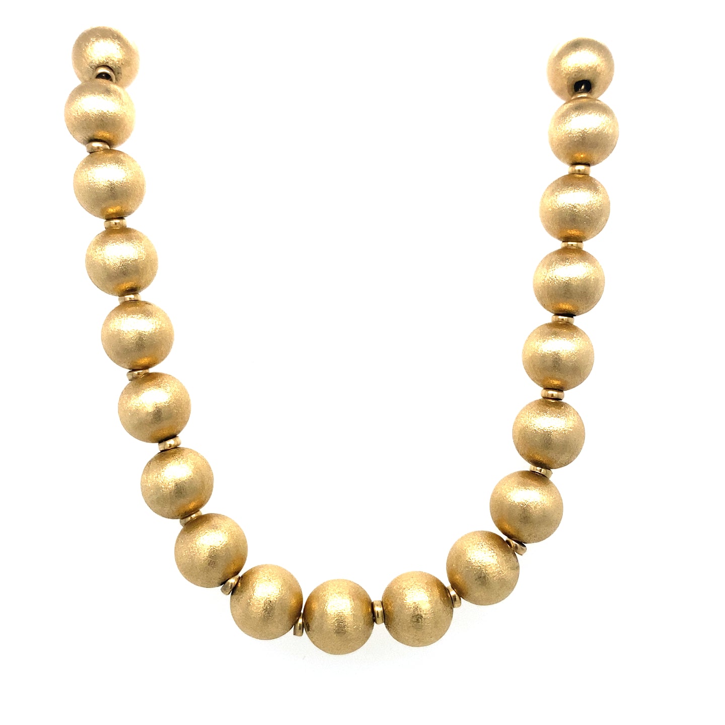 Vintage Gold Bead Necklace in 14K