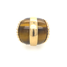 Load image into Gallery viewer, Big Beautiful Vintage Tiger&#39;s Eye Cocktail Ring in 14K
