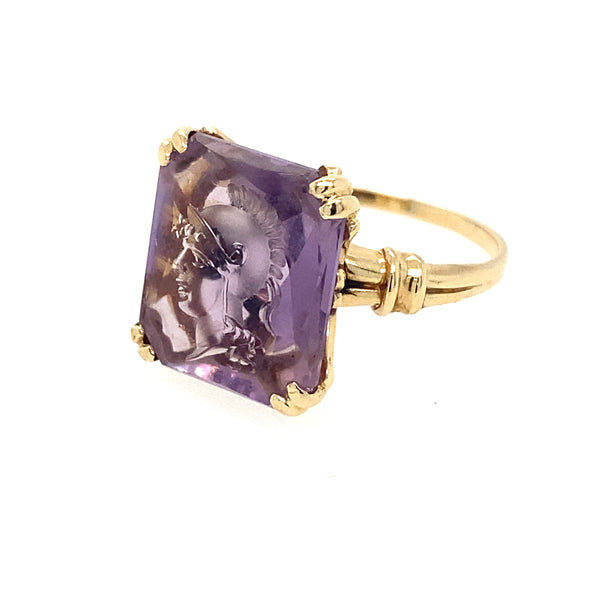 Vintage Amethyst Intaglio in 14K