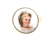 Load image into Gallery viewer, Vintage Hand Painted Limoges Porcelain Ring in 14K
