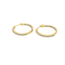 Load image into Gallery viewer, Diamond Hoop Earrings in 14K
