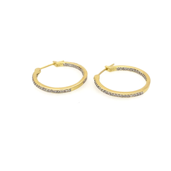 Diamond Hoop Earrings in 14K