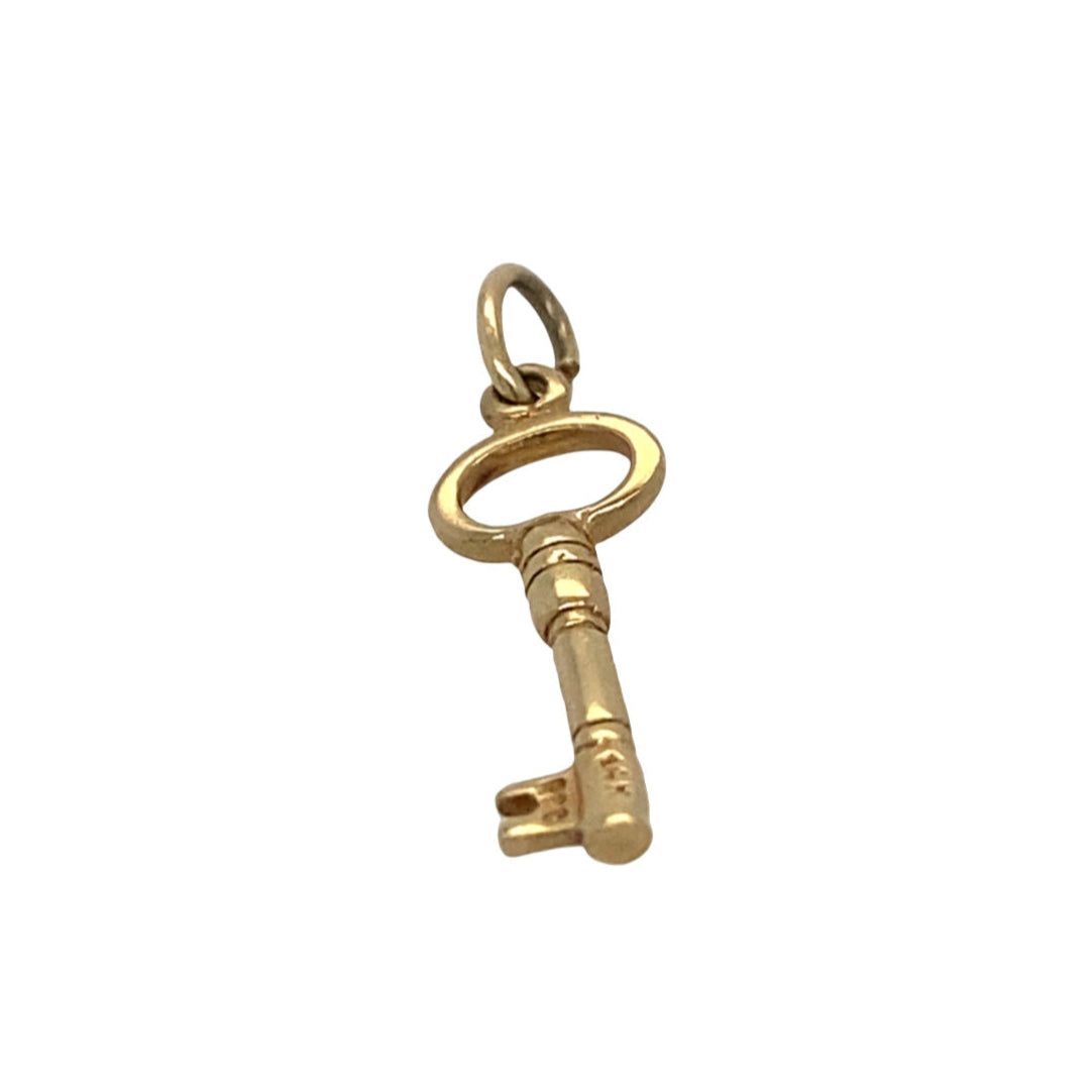 Vintage Key Charm in 14K