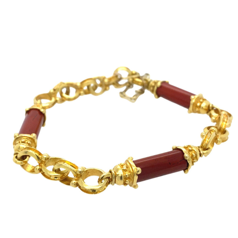 Vintage Jasper Bracelet in 18K