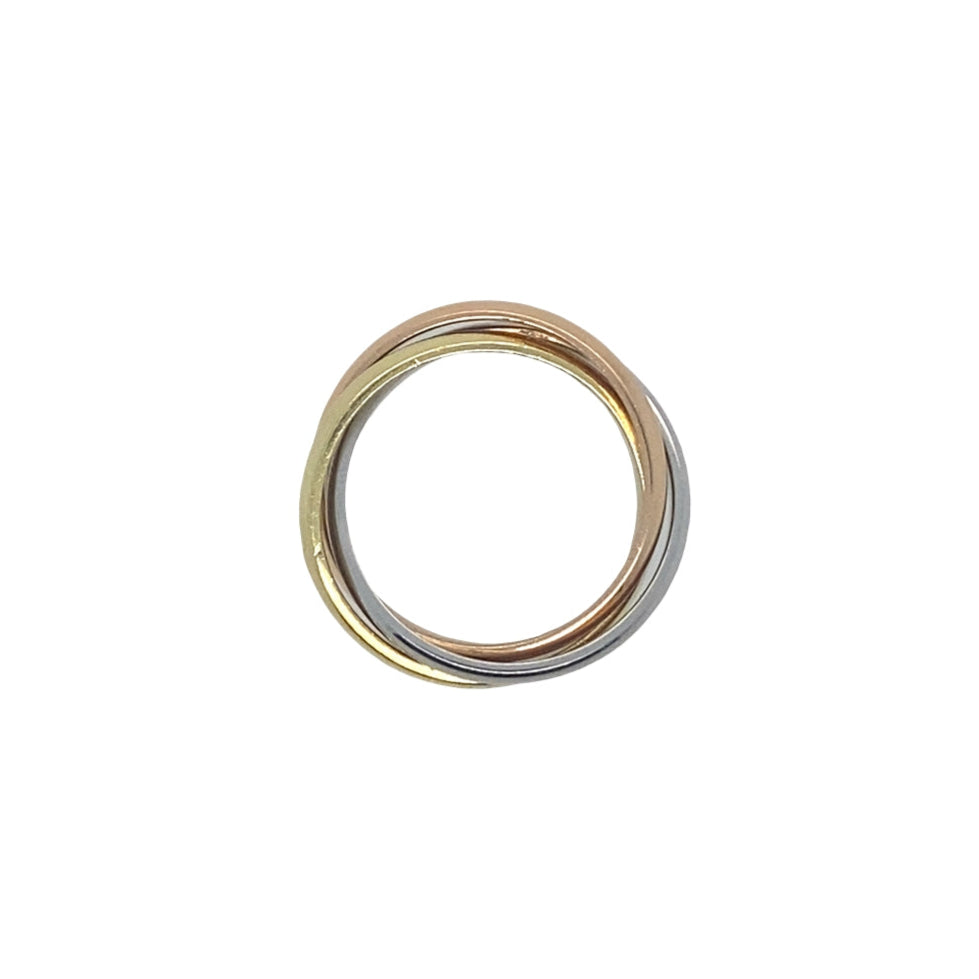 Vintage Trinity Ring in 18K Rose, White and Yellow