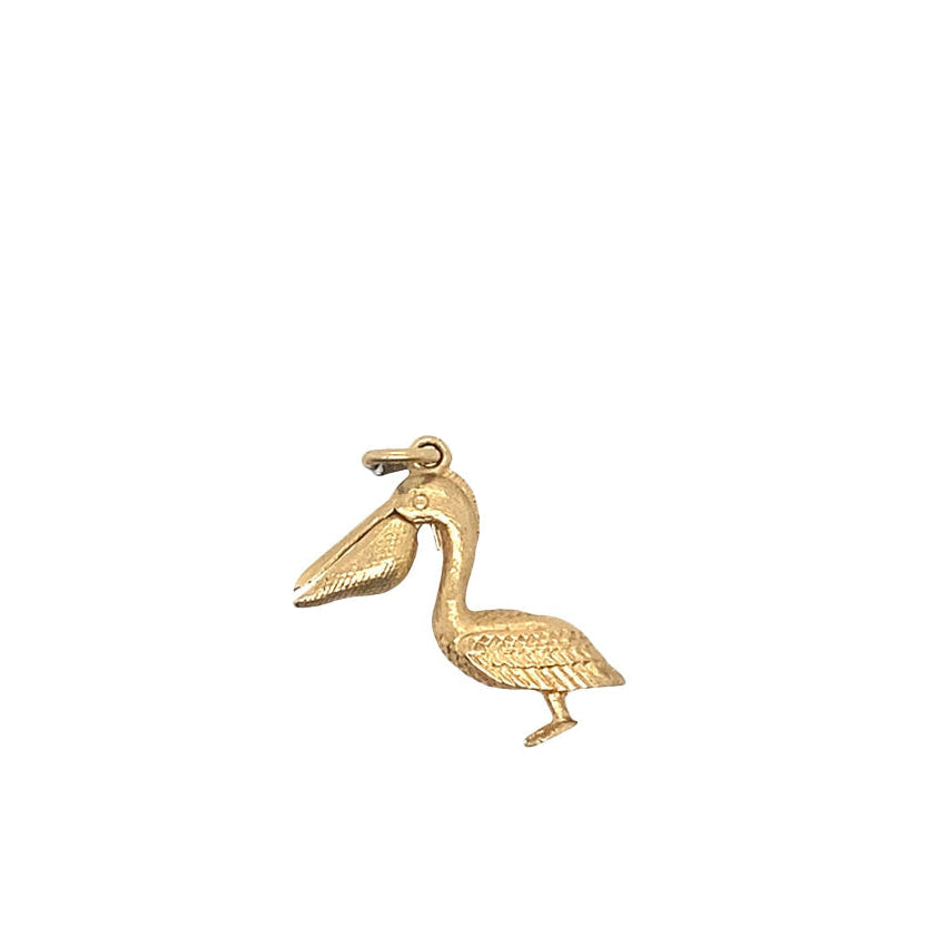 Vintage Pelican Charm in 14K