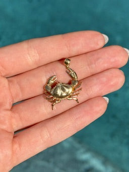 Crab Charm in 14k