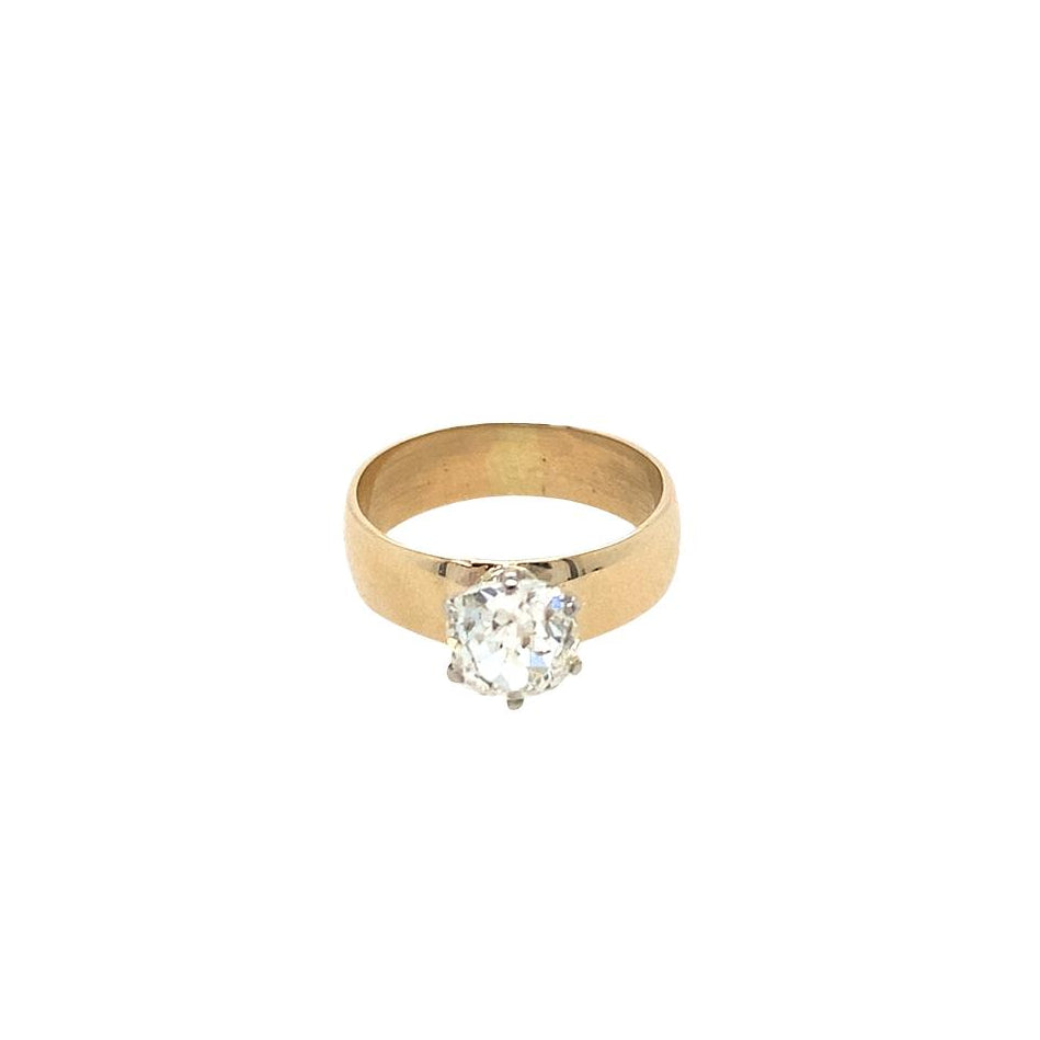 Vintage Old Mine Cut Diamond Ring in 14K