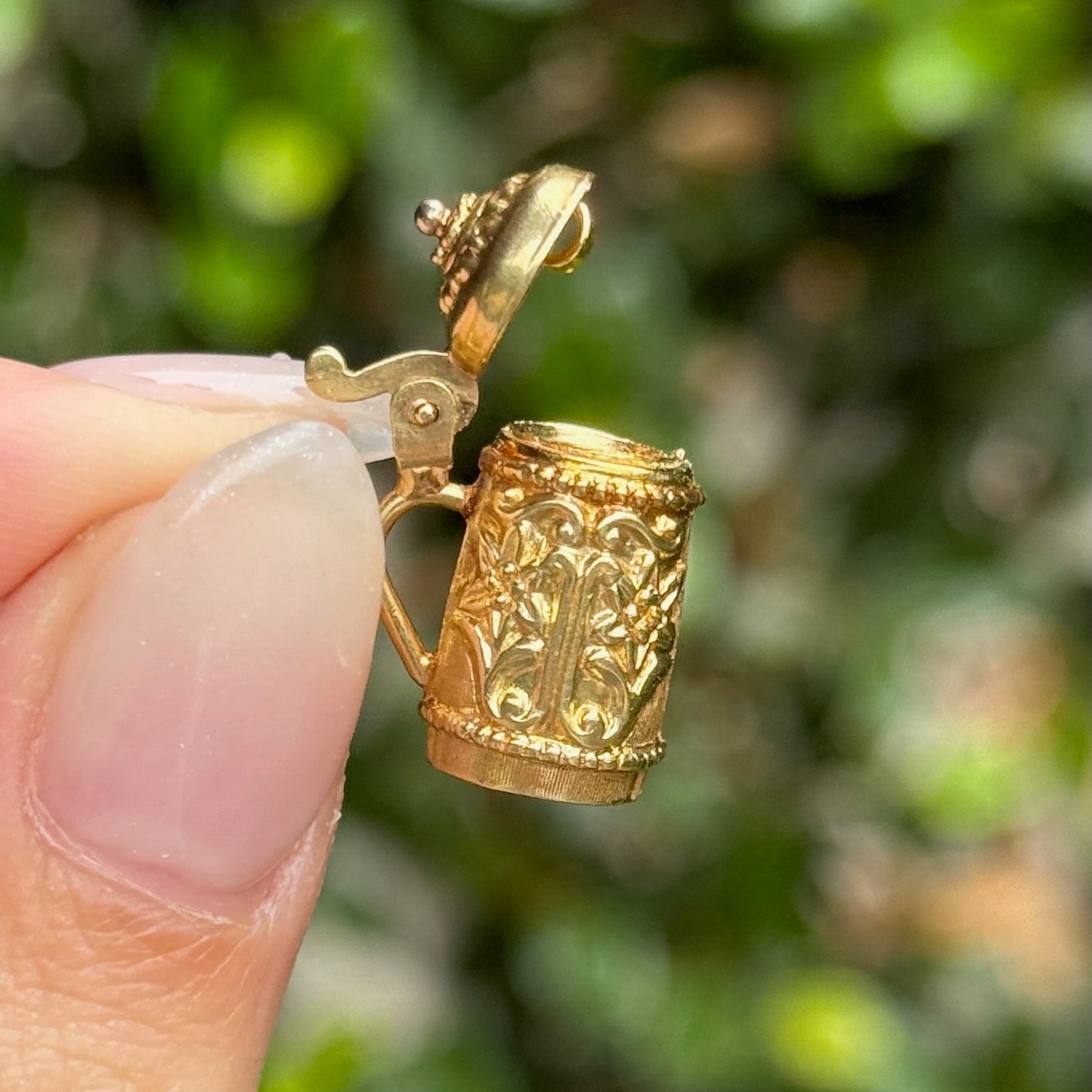 Vintage Beer Stein Charm in 14K