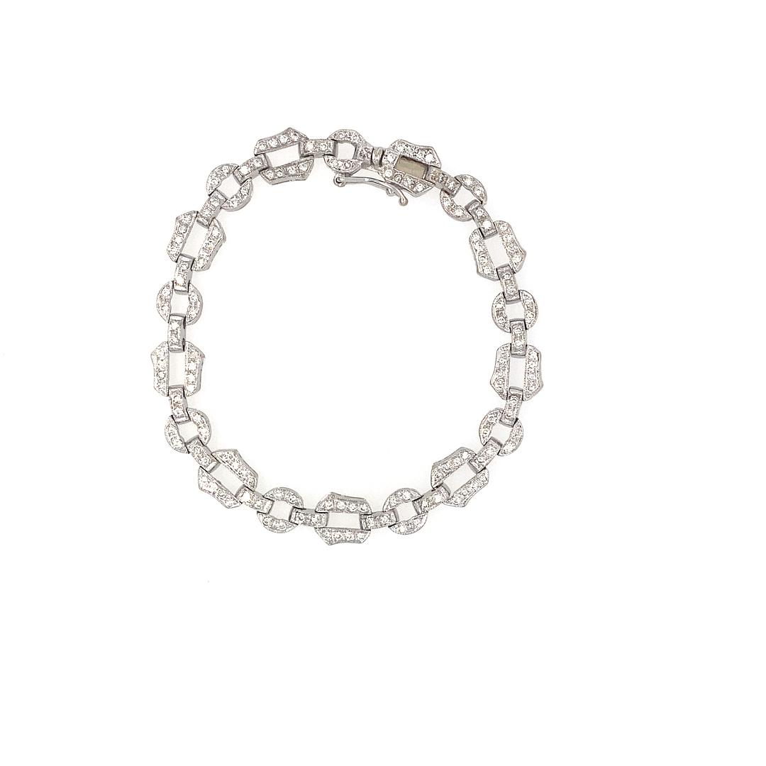 Modern Diamond Link Bracelet in 18K