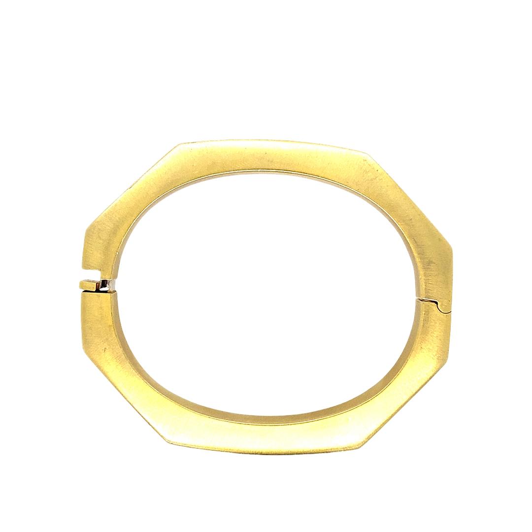 Vintage Hexagon Hinge Bangle in 14k