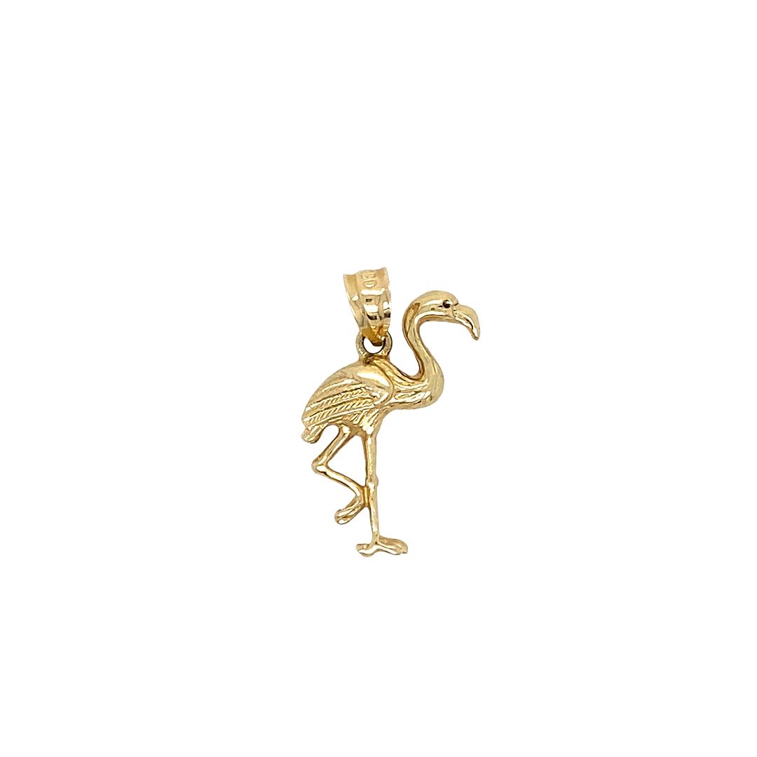 Gold Flamingo Charm in 14k