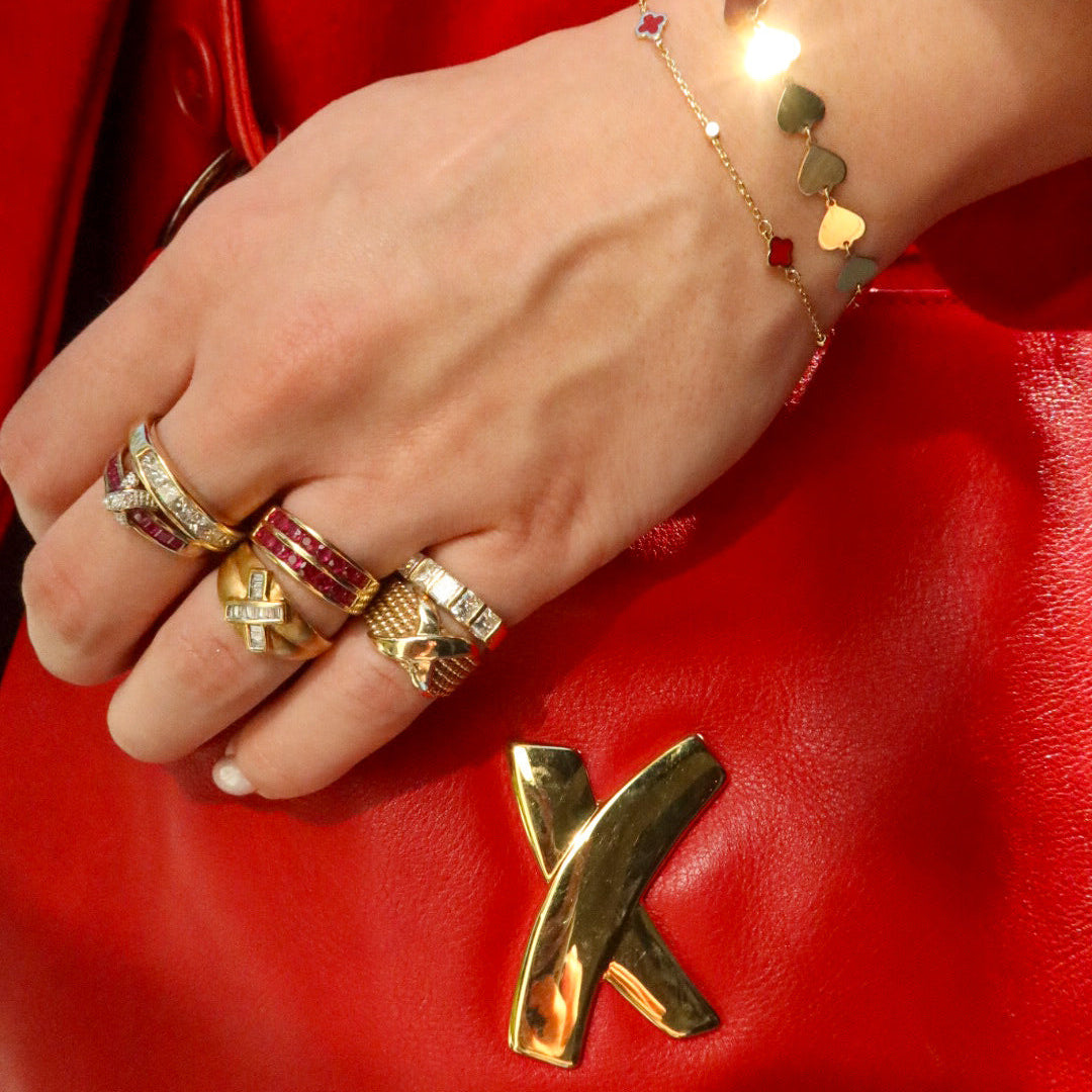 Vintage X Ring in Solid 14K