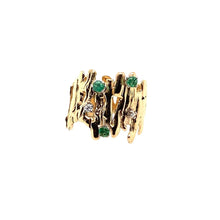 Load image into Gallery viewer, Vintage Diamond and Emerald Circa 1970s in 14k
