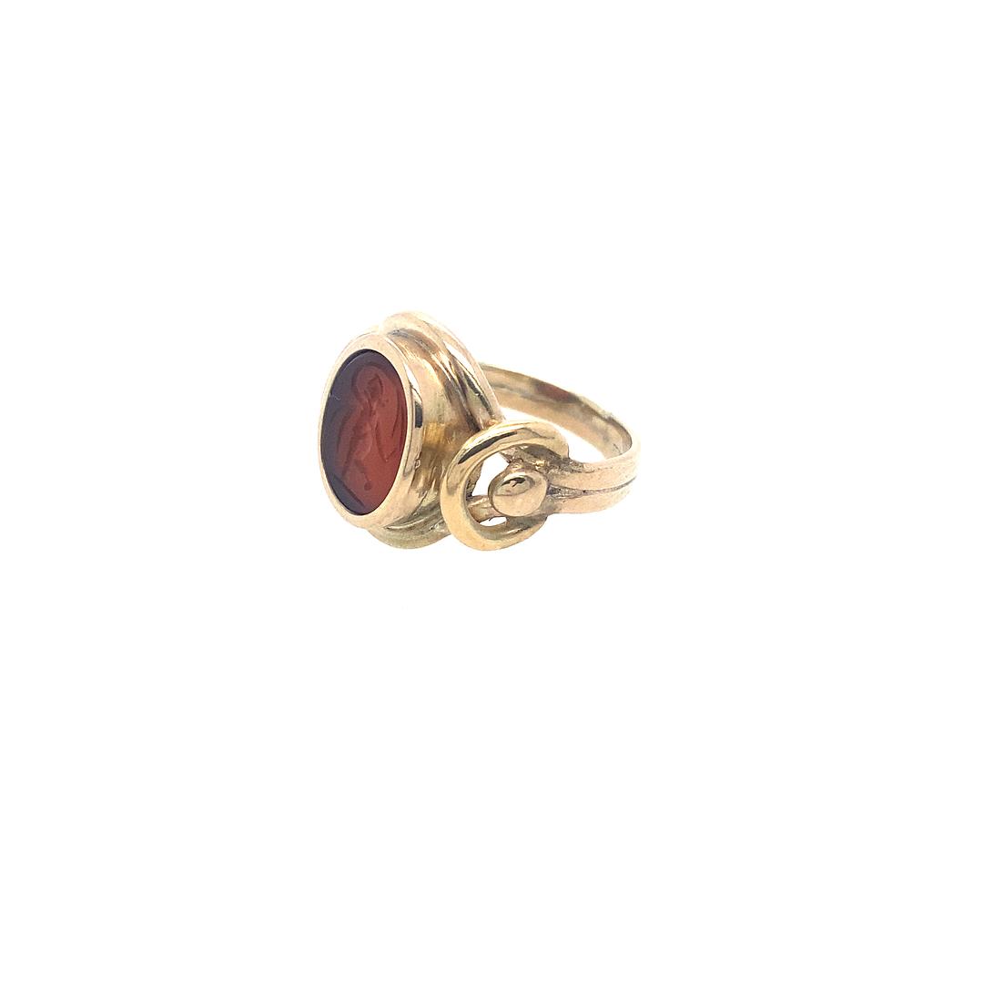 Vintage Carnelian Intaglio Ring in 14K