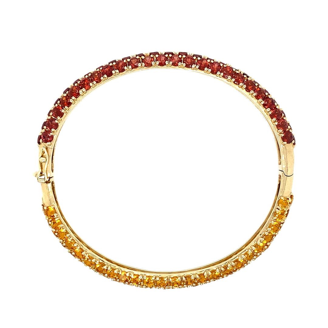 Citrine and Garnet Bangle in 14k