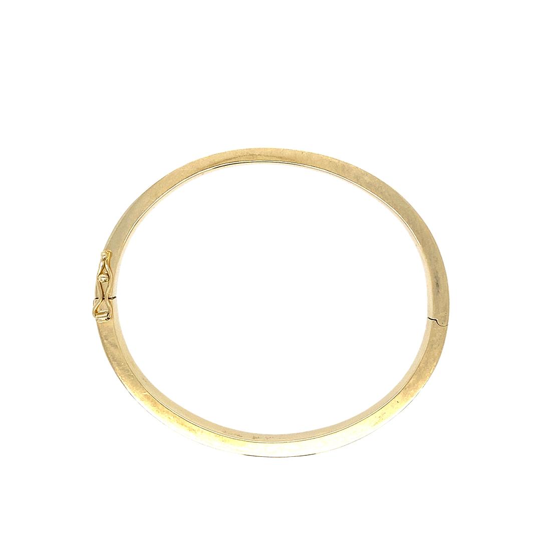 Vintage Flat Oval Hinge Bracelet in 14k