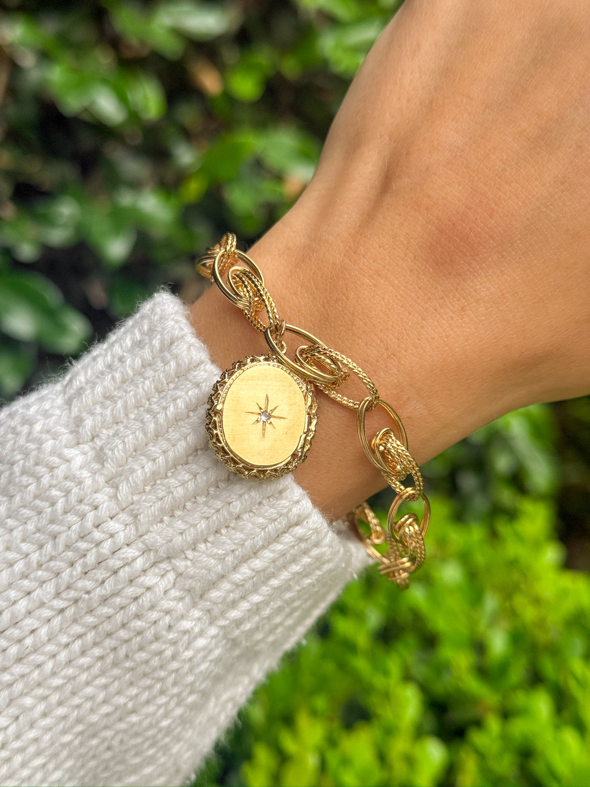 Vintage Link with Locket in 14K