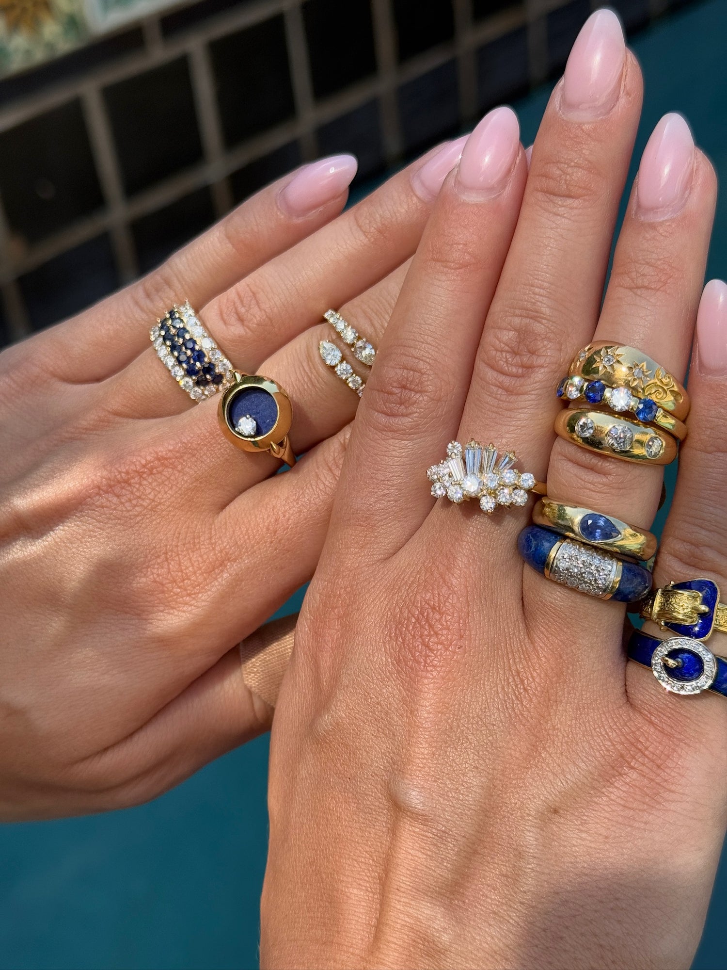 Vintage Blue Sapphire Ring in 14K