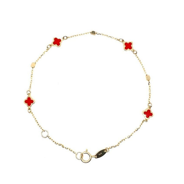 Olivia K Enamel Clover Bracelets in 14k