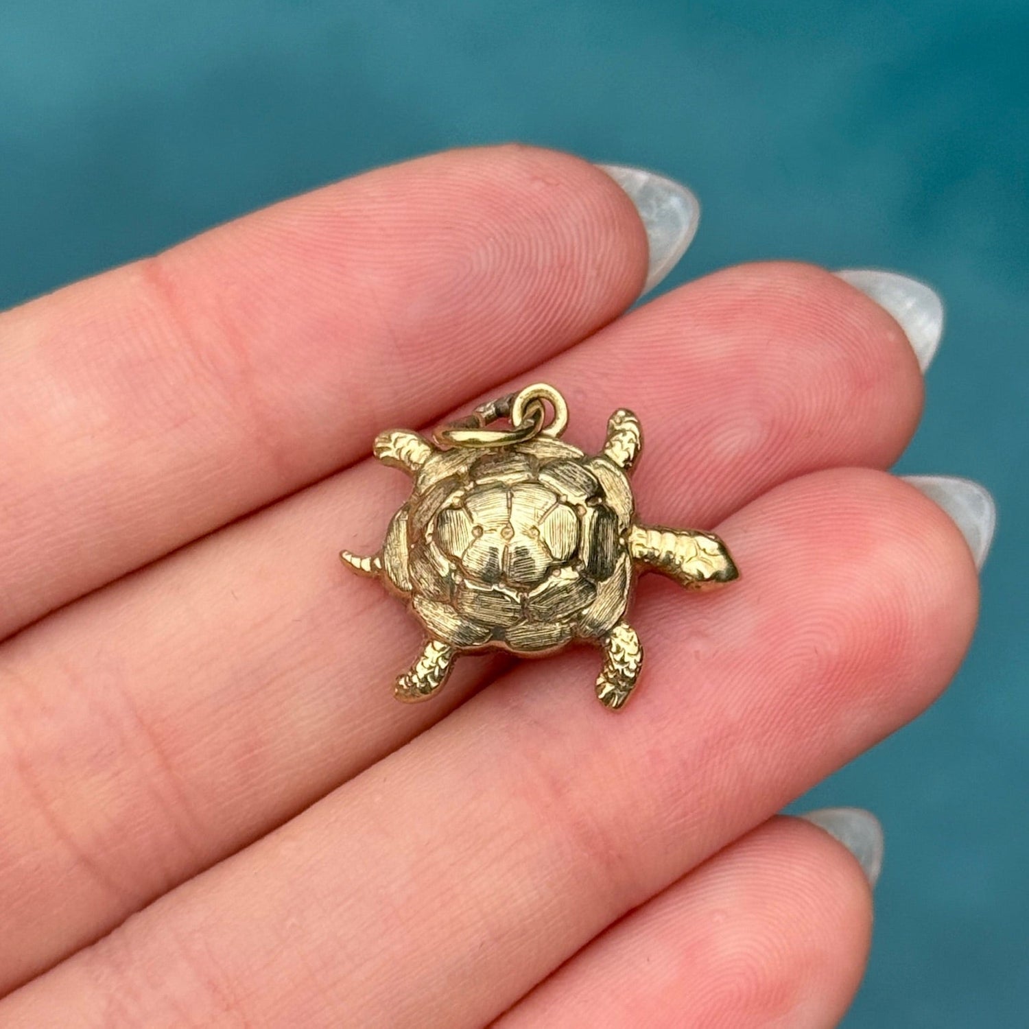 Vintage Turtle Charm in 14K