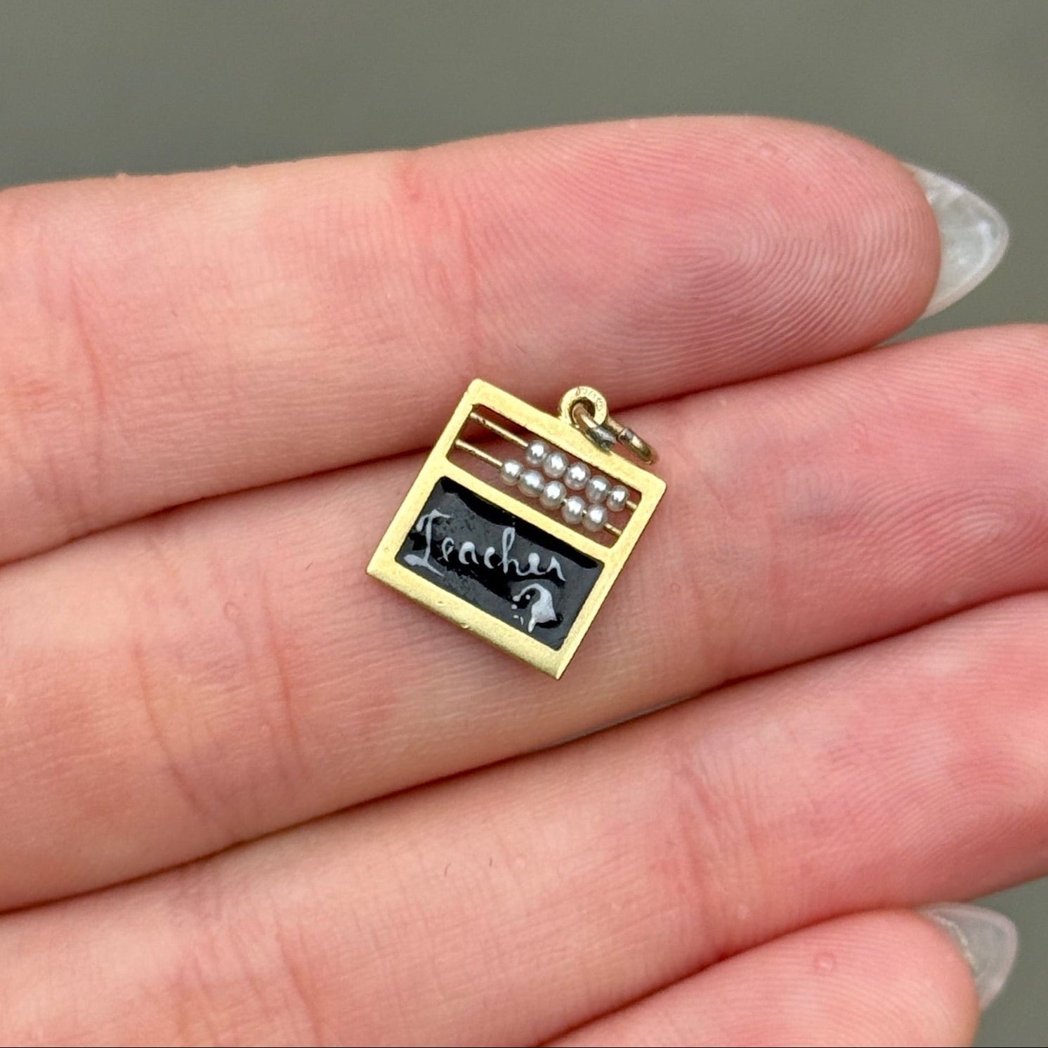 Vintage Teacher Charm in 14K