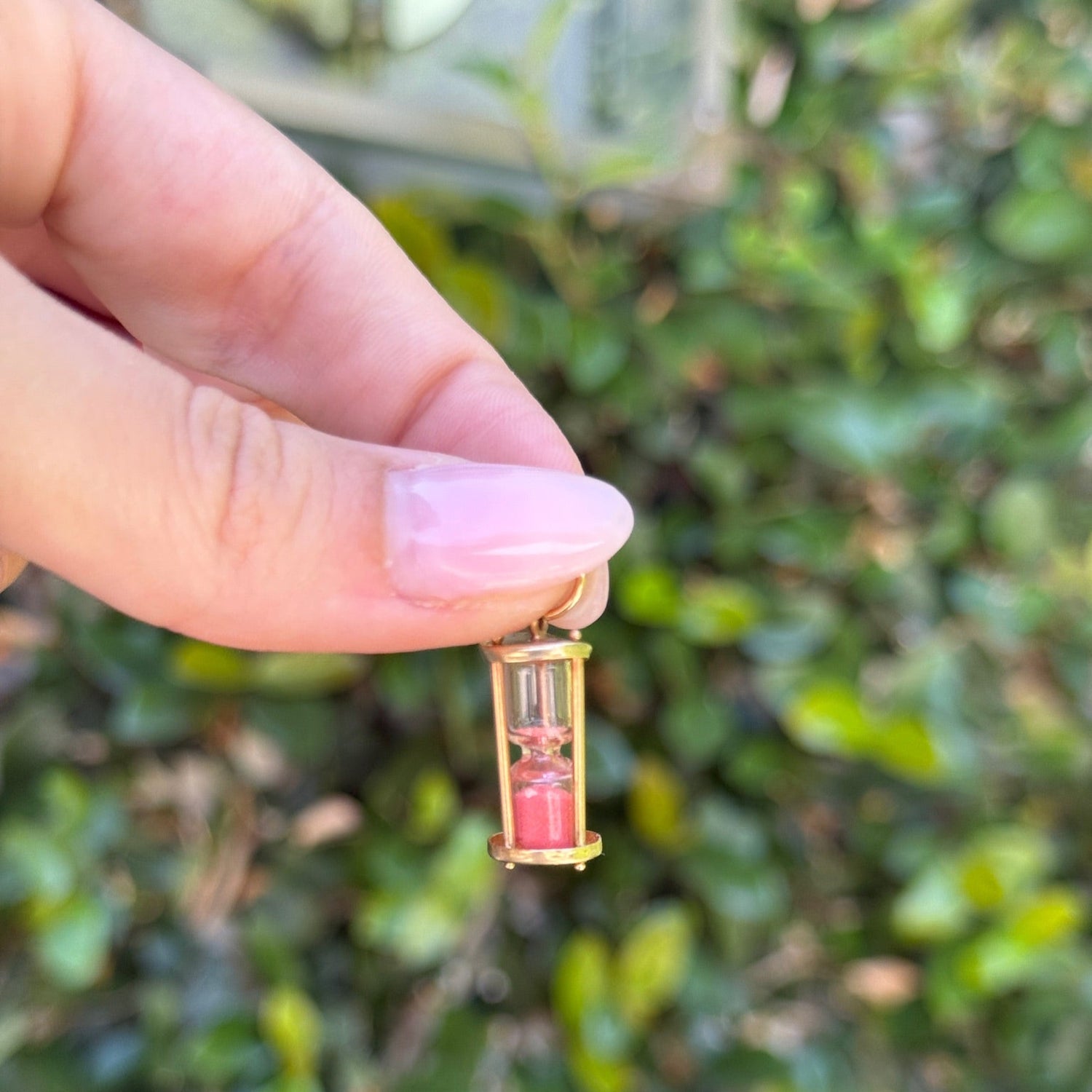 Vintage Hourglass Charm in 14K
