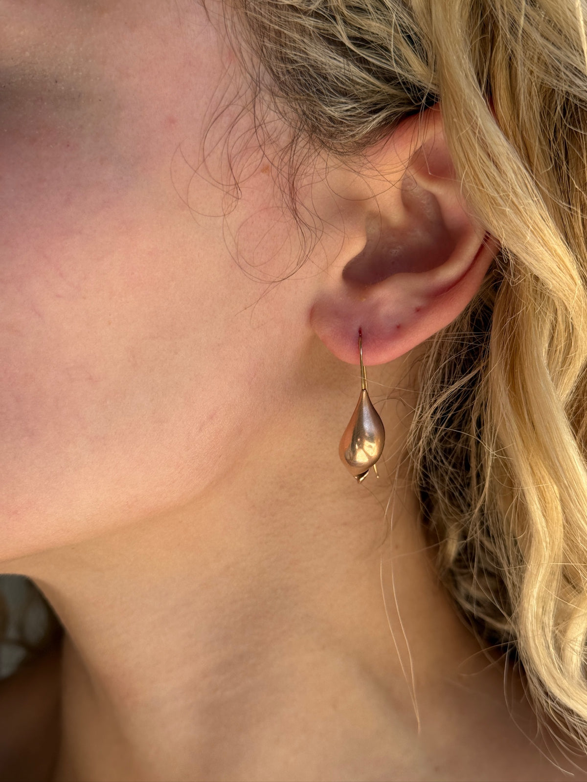 Ted Muehling 14K Rose/Pink Gold Shell Earrings