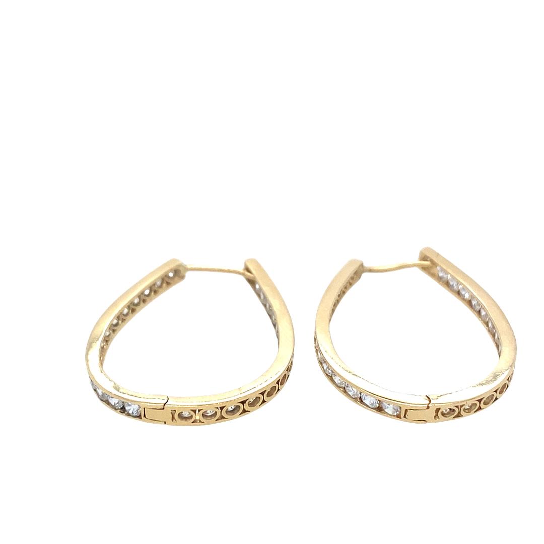 Vintage Diamond Hoops