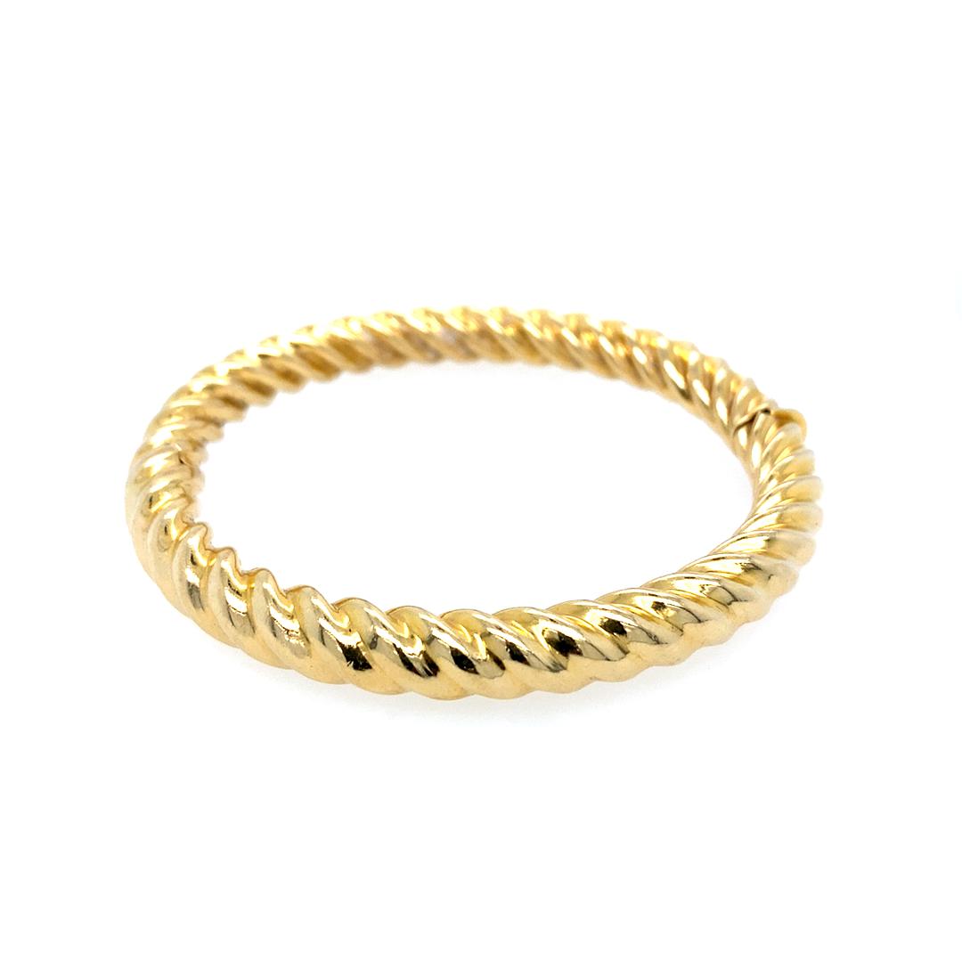 Vintage Twist Bangle in 14K