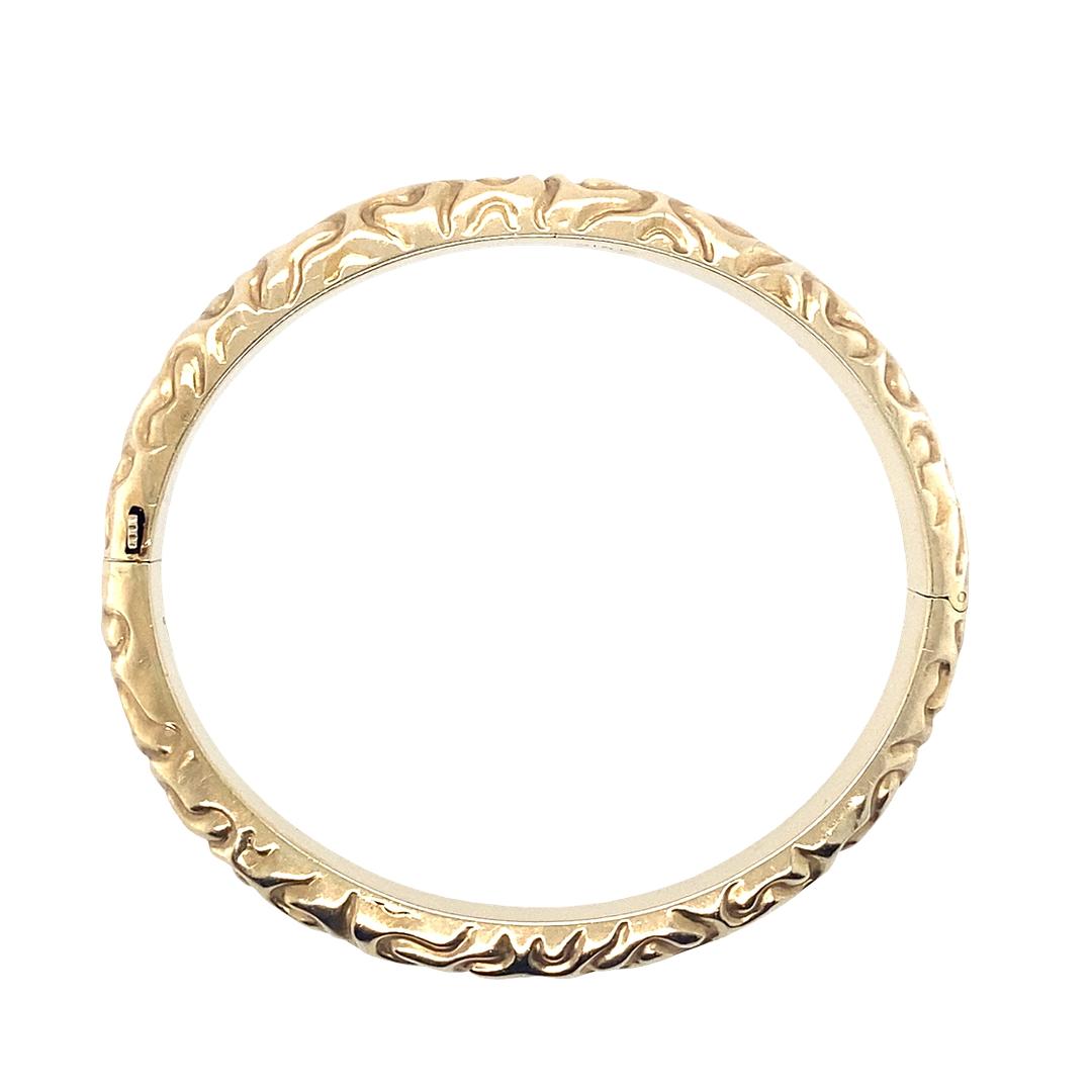 Vintage Hinged Bangle in 14K