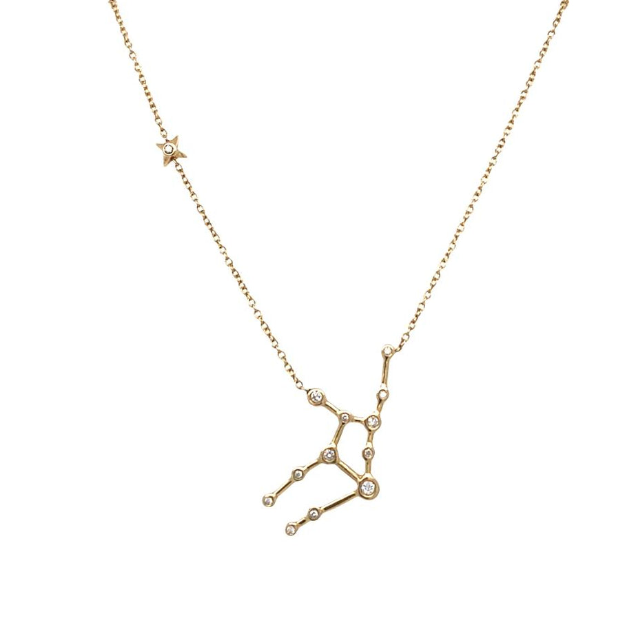 Vintage Leo Zodiac Necklace in 14K
