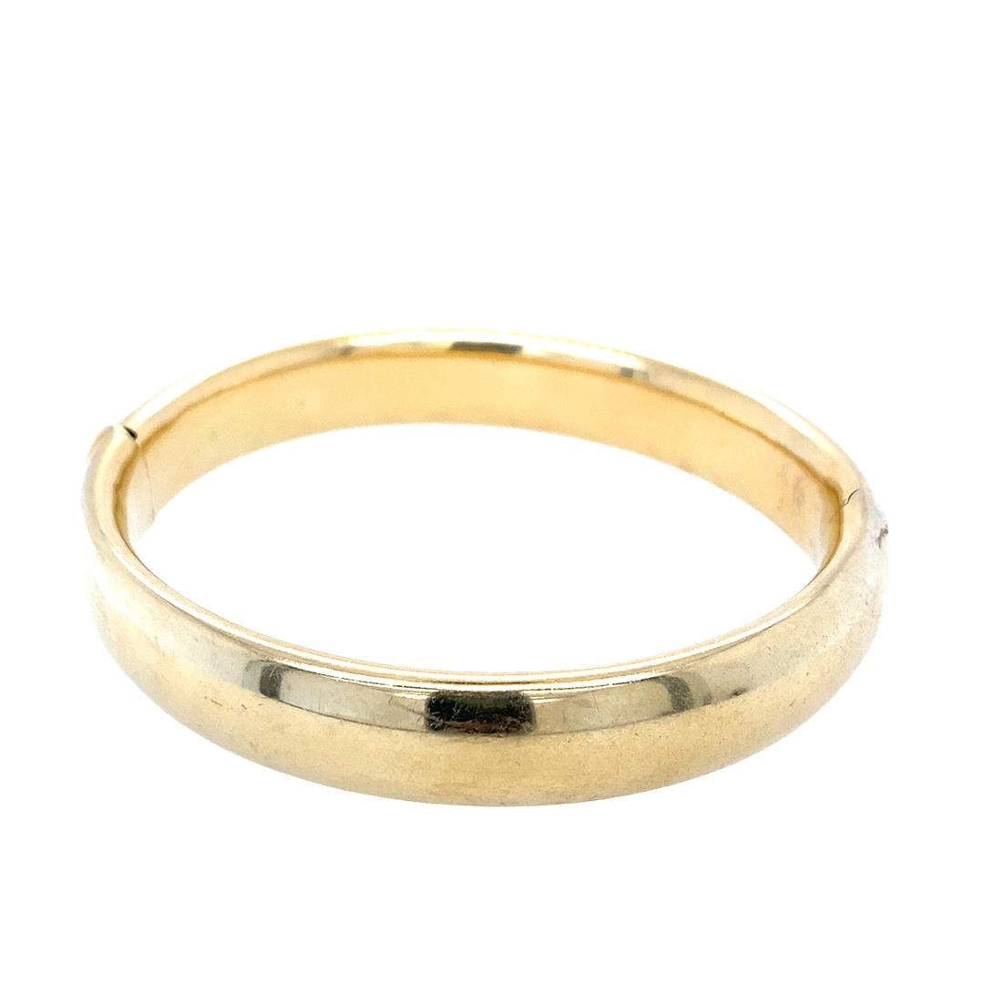 Vintage Rounded Oval Hinge Bracelet in 14k