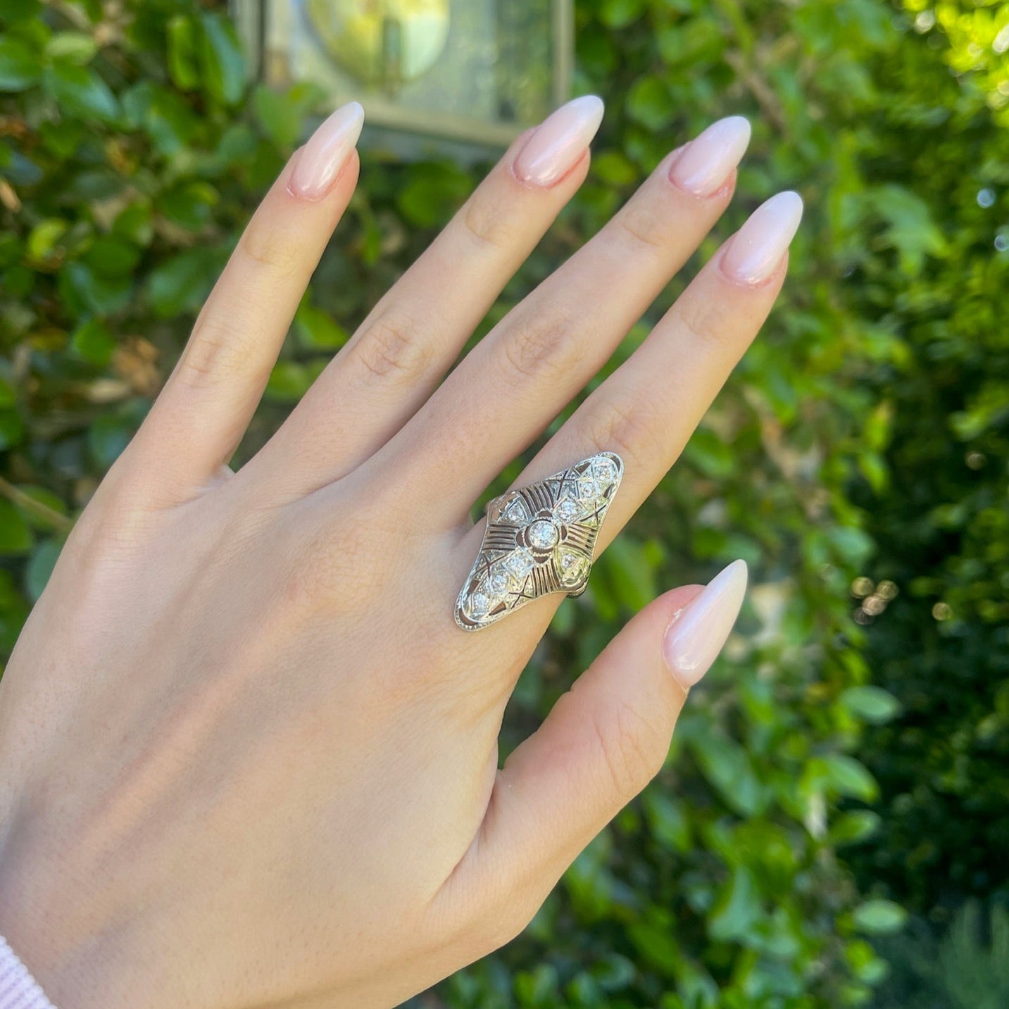 Art Deco Diamond Ring in 18K