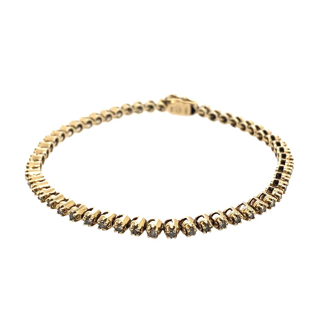 Diamond Line Bracelet in 14K