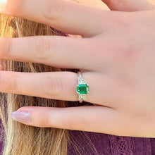 Load image into Gallery viewer, Emerald and Diamond Ring in 14k
