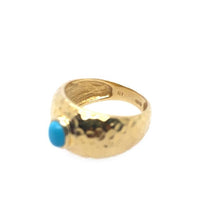 Load image into Gallery viewer, Vintage Textured Turquoise Ring in 14K
