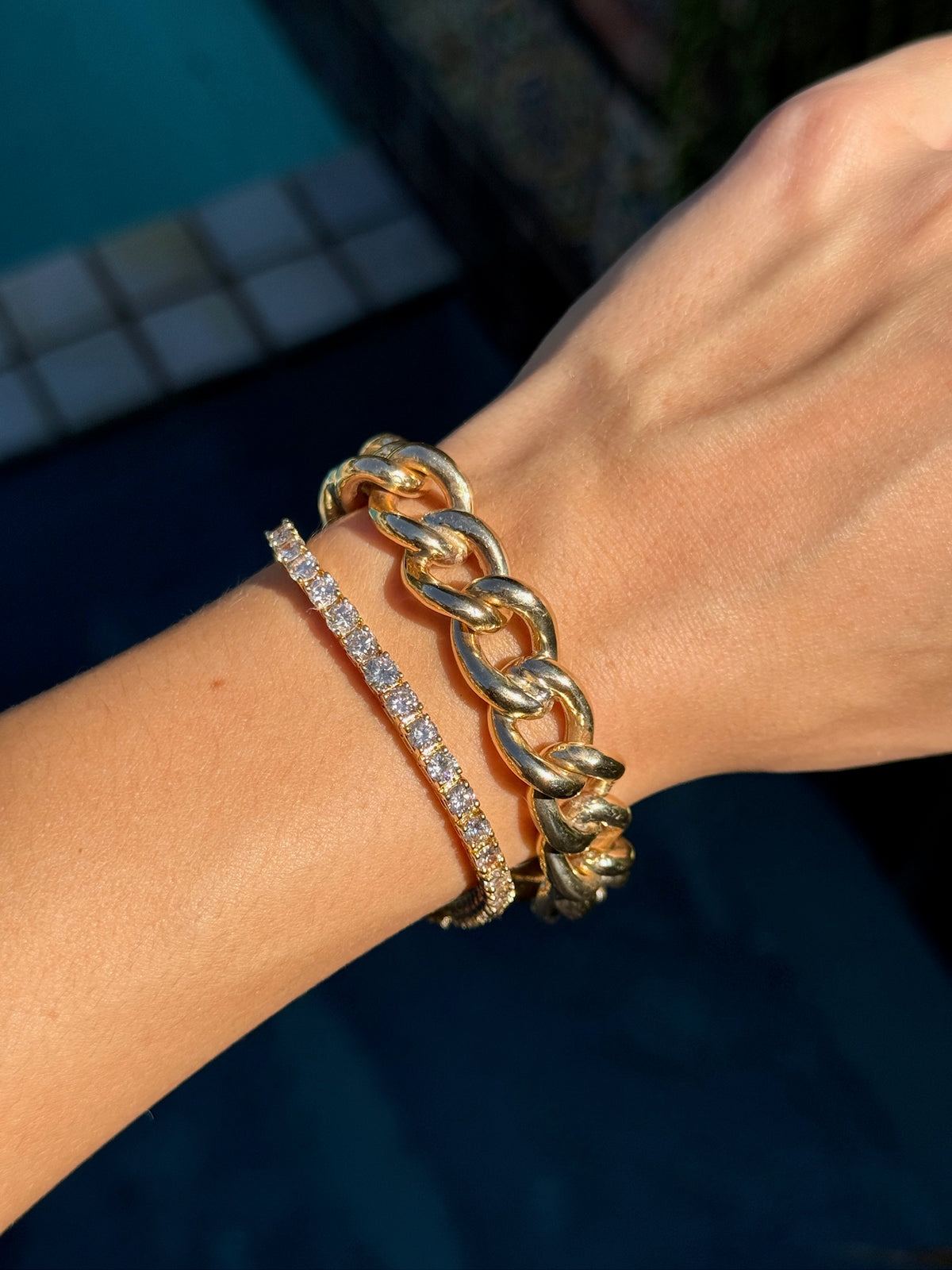Vintage Link Gold Bracelet in 14k