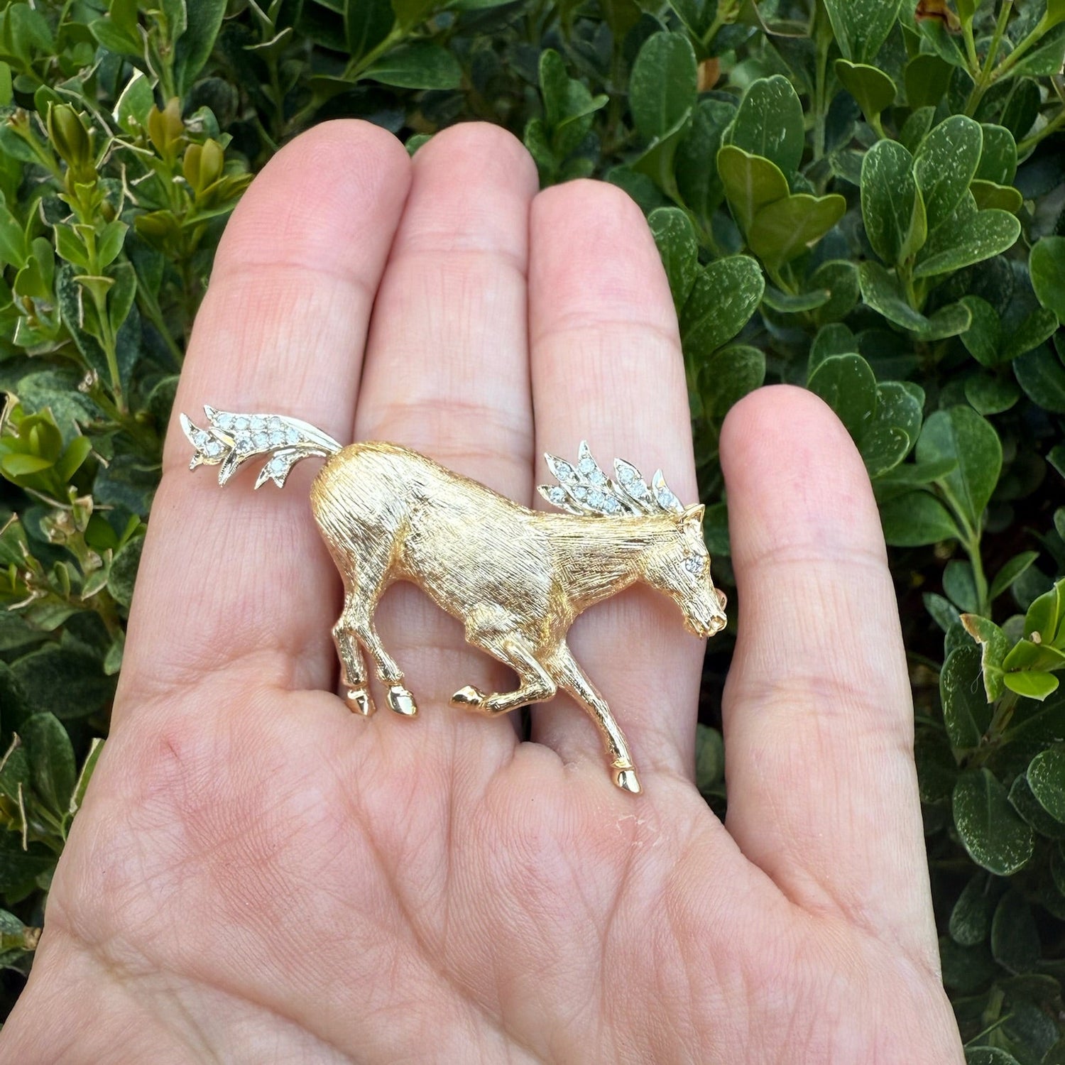 Vintage Horse Brooch in 14K