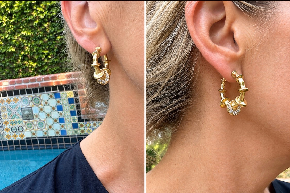 VRAM 'Chrona' Hoop Earrings with Diamonds in 18k Gold