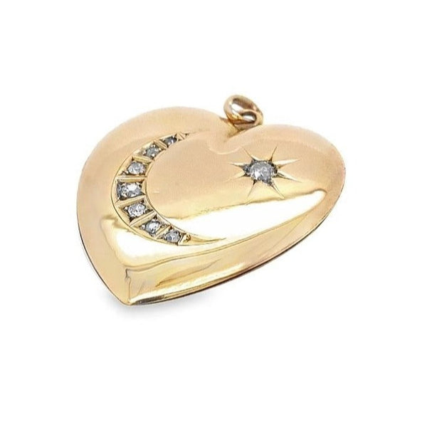 Vintage Diamond Heart Locket in 14k