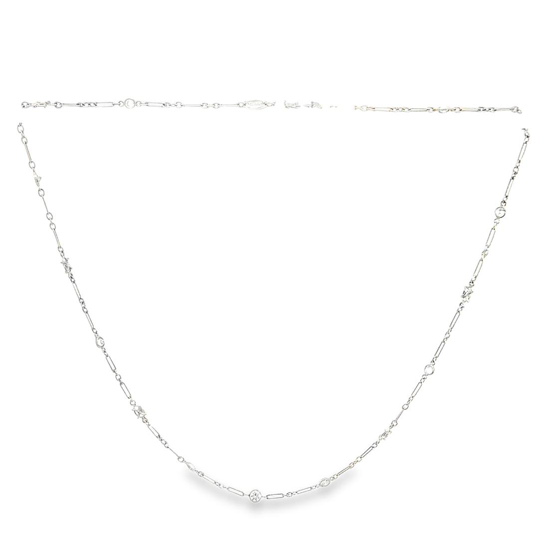 Diamond Station Necklace in Platinum