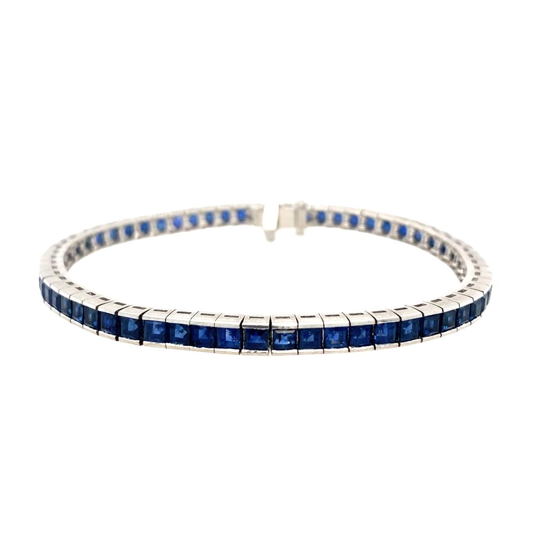 Vintage Sapphire Bracelet in Platinum