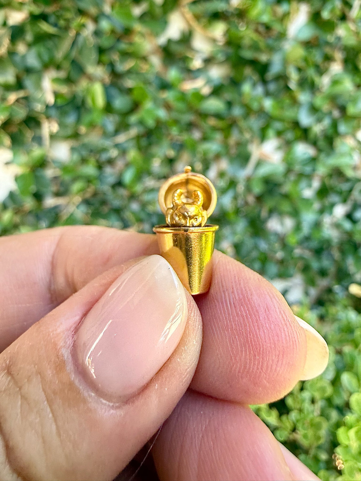 Vintage Articulated Cocktail Shaker with Devil Charm in 14k