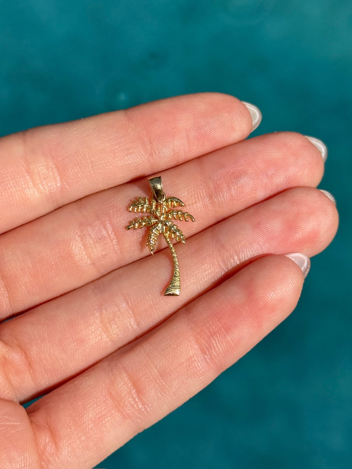 Palm Tree Charm in 14k