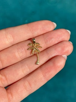 Palmtree Charm in 14k