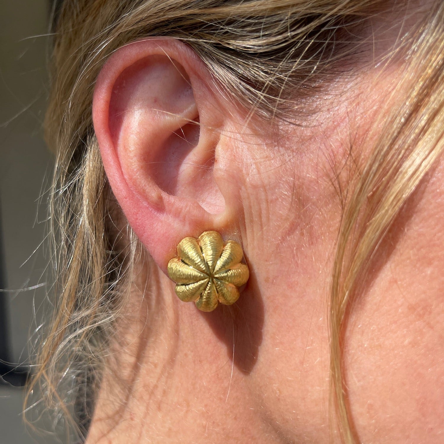 Vintage Tiffany & Co Sea Urchin Earrings in 18K Gold