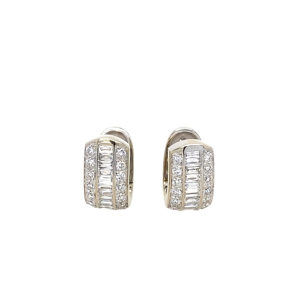 Mixed Cut Diamond Earrings in 18k