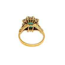 Load image into Gallery viewer, Vintage Emerald and Diamond Ring in 18k Yellow and White Gold
